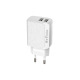 Мрежово зарядно устройство DeTech, DE-09, 5V/2.4A 220V, 2 x USB, Бял - 14139