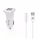 Зарядно устройство за кола DeTech, DE-C01C, 5V/2.4A, 12/24V, С Type-C кабел, 2 x USB, Бял - 14125