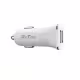 Зарядно устройство за кола DeTech, DE-C01M, 5V/2.4A, 12/24V, С Micro USB кабел, 2 x USB, Бял - 14124