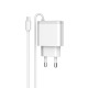 Мрежово зарядно устройство LDNIO A321, 5V 3.1A, 2 x USB, С Micro USB кабел, Бял - 14741