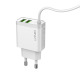 Мрежово зарядно устройство LDNIO A321, 5V 3.1A, 2 x USB, С Micro USB кабел, Бял - 14741