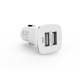 Зарядно устройство за кола DeTech, DE-C01, 5V/2.4A, 12/24V, 2 x USB, Бял - 14122
