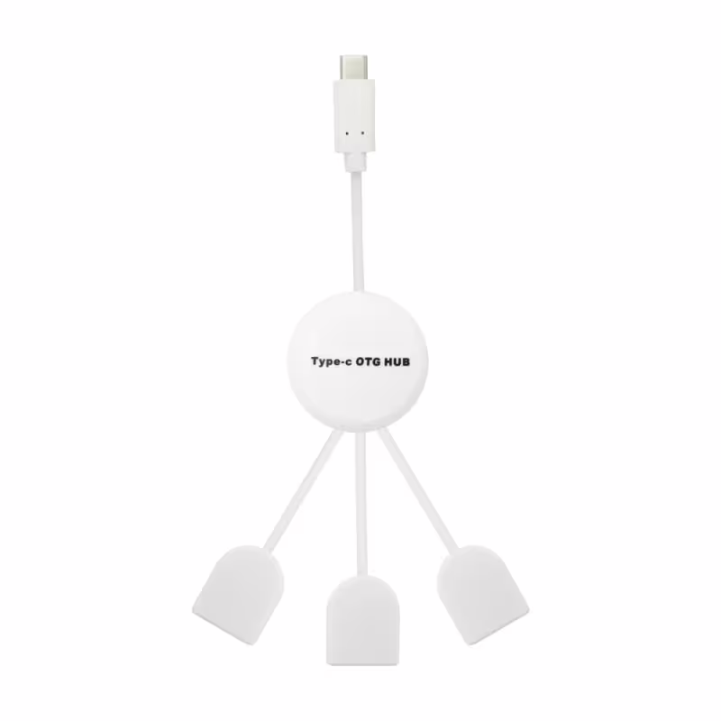 USB хъб No Brand, USB 3.1 Type-C, 3 Порта, Бял - 12050