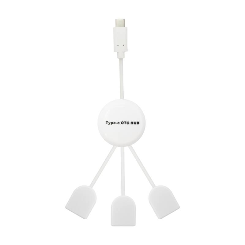 USB хъб No Brand, USB 3.1 Type-C, 3 Порта, Бял - 12050