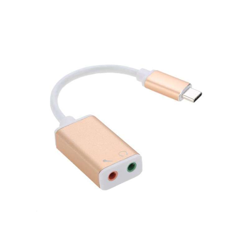 Звукова карта No brand, Type-C, 5.1, Златист  - 17048