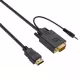 Кабел DeTech HDMI - VGA, 1.8m, С аудио кабел, Черен - 18316