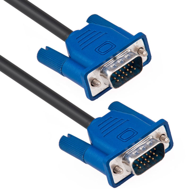 Кабел DeTech VGA - VGA, 1.8m, Ферит, Черен - 18035