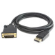 Кабел DeTech DP DVI M/M, 14+1 cooper, 3м, Черен - 18277