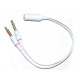 Аудио преходник DeTech 2x 3.5 male - 3.5 Female, 25см - 18210