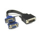 Преходник DeTech DVI 24+5 М към 2 VGA F, Черен - 18251