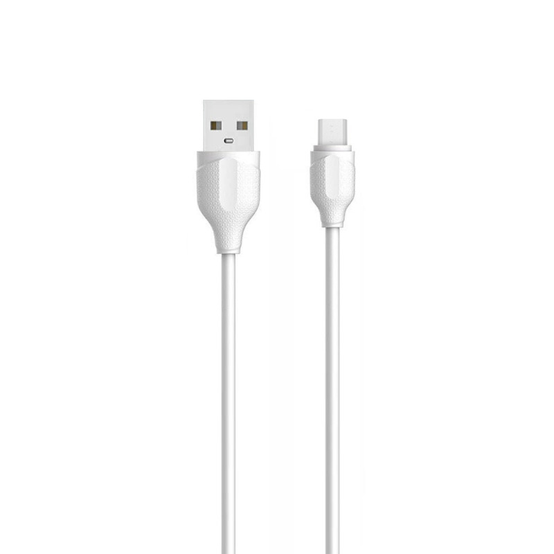 Кабел за данни LDNIO LS372, Micro USB, 2.0m, Бял - 40073