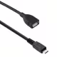 Кабел DeTech USB F - USB Micro, 1m, Черен -18083