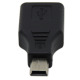 Преходник DeTech USB F към Mini USB 5P M, Черен - 17133