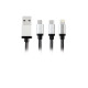 Кабел за данни, Earldom, 885, 3 в 1, Type-C + Micro USB + Lightning (iPhone 5/6/7/SE), 1.0m, Различни цветове - 14907
