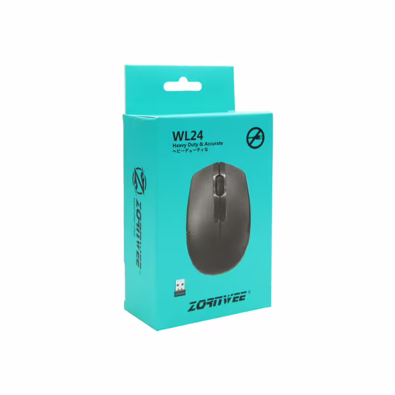 Мишка, ZornWee WL24, Безжична, Черен - 651