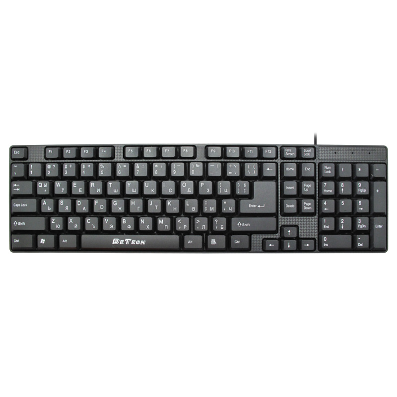 Клавиатура DeTech DE6079, USB, Кирилизирана, Черен - 6079