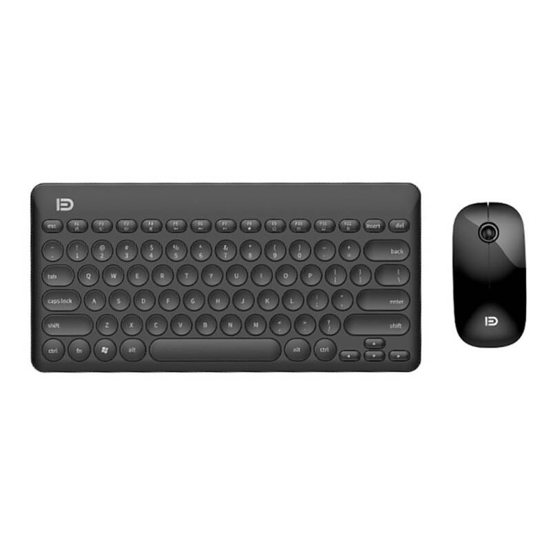 Комплект мишка и клавиатура Fude IK6620, Безжични, Черен  - 6117
