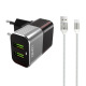 Мрежово зарядно устройство LDNIO A2206, 5V 2.4A, 2 x USB, С Micro USB кабел, Сив - 14739
