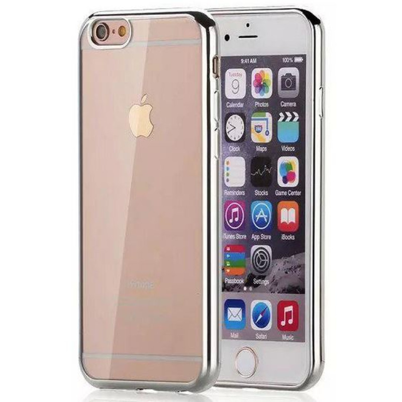 Протектор No brand за iPhone 6/6S, Силикон, Ultra thin 0.33mm, Сребърен  - 51388