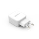 Мрежово зарядно устройство, DeTech, DE-33C, 5V/2.4A, 220V, 2 x USB, С Type-C кабел, 1.0m, Бял - 40102