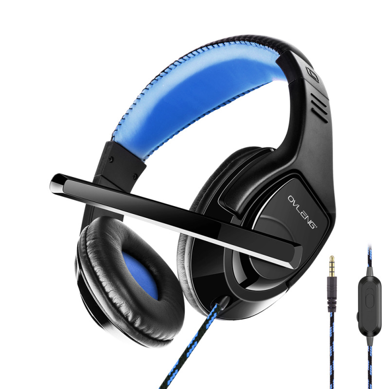 Слушалки за мобилни устройства Ovleng OV-P1, За PS4, Микрофон, 3.5mm, Черен - 20496