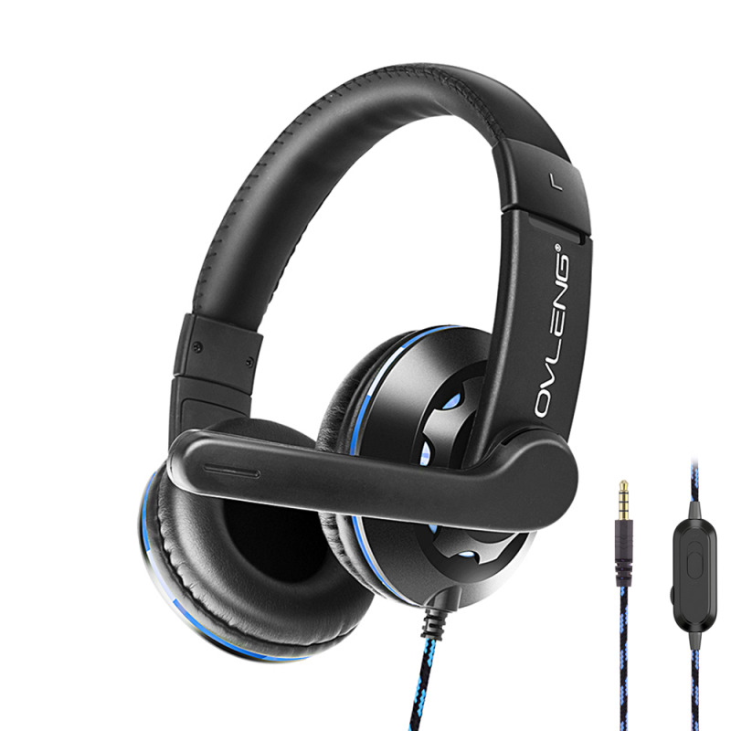 Слушалки за мобилни устройства Ovleng OV-P2, За PS4, Микрофон, 3.5mm, Черен - 20497