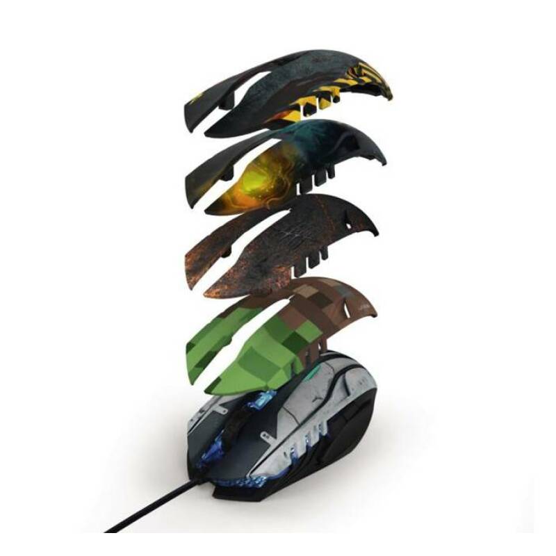 Оптична геймърска мишка Urage, светеща, панели, USB, DPI=2400