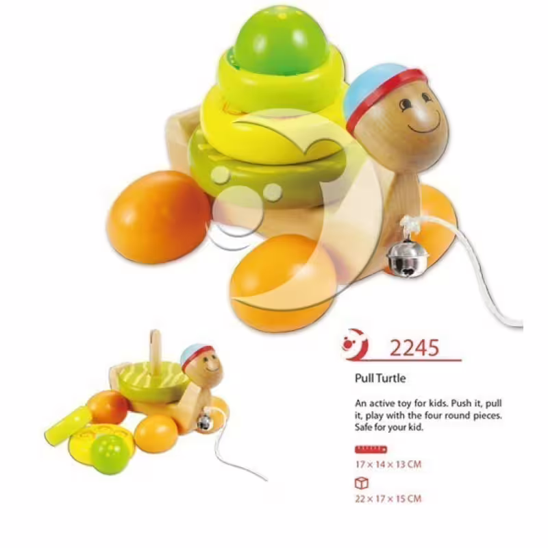 Дървена играчка Костенурка за дърпане