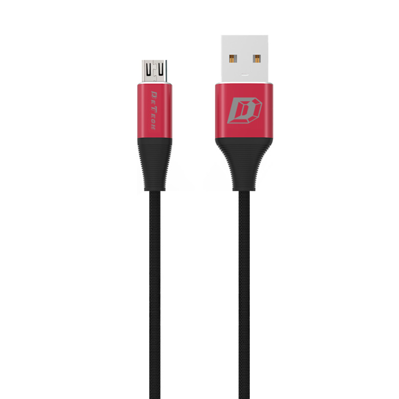 Кабел за данни DeTech DE-C22M, Micro USB, 1.0m, Черен - 40103