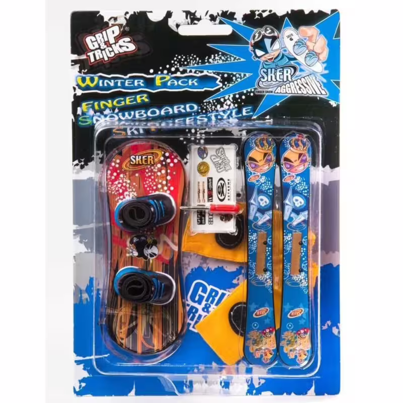 Комплект играчки за пръсти Сноуборд и ски, с щампа ''Нинджа''