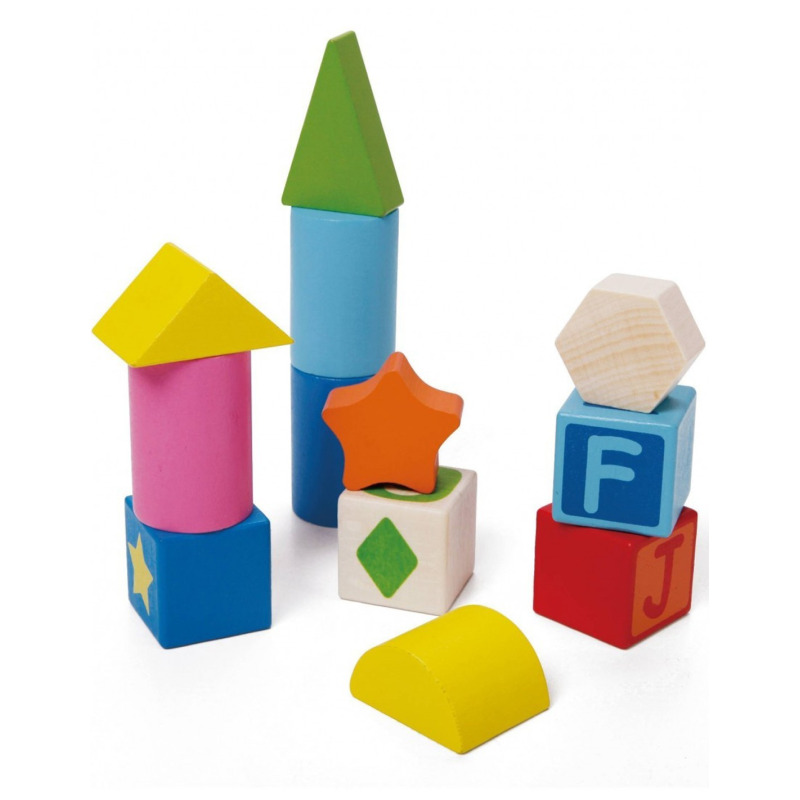 Образователни дървени блокчета - 56 части