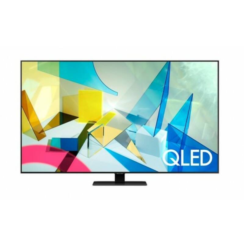 Телевизор Samsung 75Q80T, 75" QLED FLAT, SMART, 3800 PQI, Dual LED, Quantum HDR, Bixby, Bluetooth, 4xHDMI, 2xUSB, Frameless, Tizen, Carbon Silver