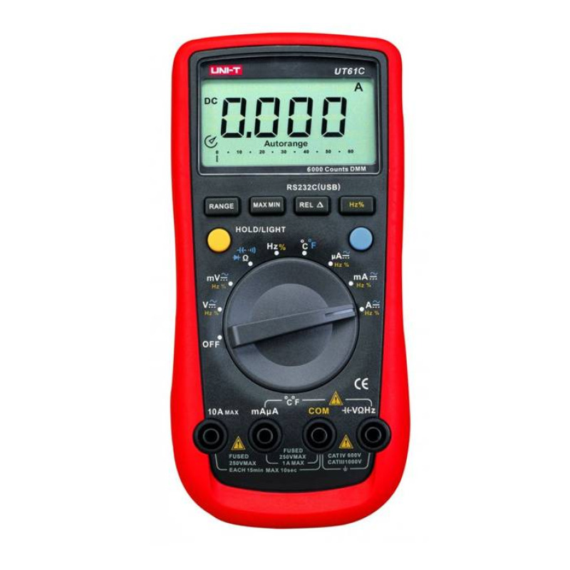 Мултицет с интерфейс UT-61C VAC/VDC | ADC/VDC | OHM | F | Hz | °C