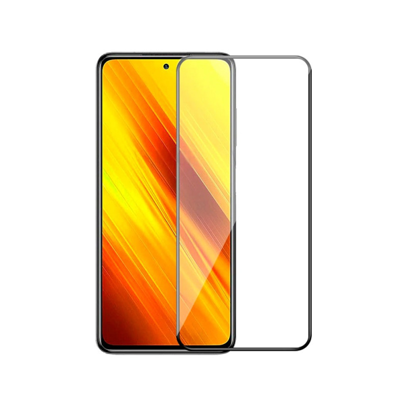 Стъклен протектор за целия екран No brand, За Xiaomi Pocophone X3, 3D Full Glue, 0.3mm, Черен - 52672