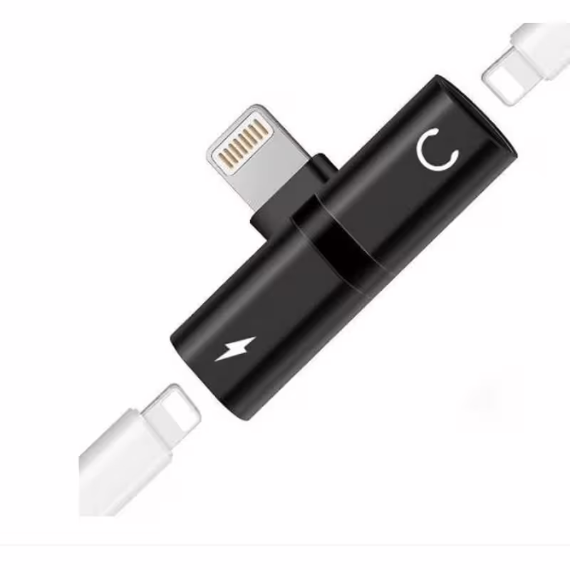 Преходник за iPhone lightning(м)/lightning(ж) + JACK(ж) 3,5mm