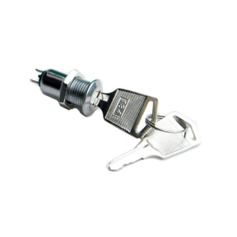 Ключ ротационен 2pin с 2 положения и ключалка 250V 1A Ф12mm