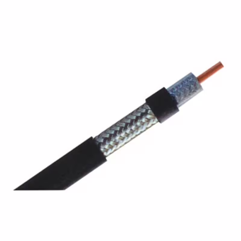 Коаксиален кабел RG58/TC, черен, меден, калайдисан, 50ohm, Ф5mm